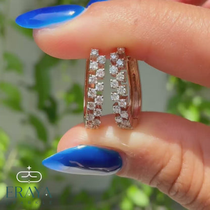 Everyday Gold Hoops with Lab-Created Diamond