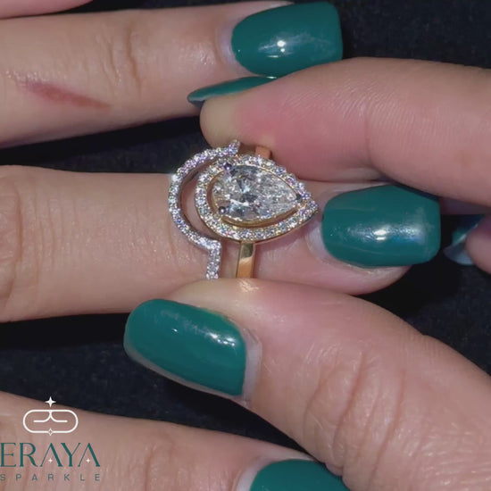 Luxury lab-grown diamond ring set in rose and white gold