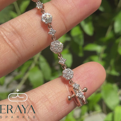 360° product video - Eraya rose gold floral cluster diamond bracelet
